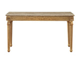 22' X 57' X 37' Marble Antique Gold Wood Sofa Table