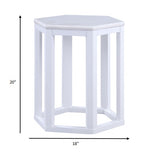 16' X 18' X 20' White Marble Wood 2Pc Pk End Table