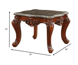 30' X 30' X 25' Marble Walnut Wood End Table