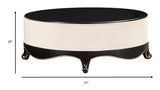 47' X 47' X 19' Cream Fabric Black Wood Upholstered (Base) Cocktail Table
