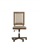 24' X 22' X 41' Champagne Faux Leather Upholstered (Seat) and Antique Gold Wood Executive Office Chair