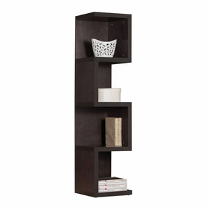 14' X 14' X 59' Espresso Wood Veneer (PU Paper) Bookcase - Large S Shelf