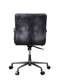 24' X 25' X 36' Vintage Black Top Grain Leather Aluminum Metal Upholstered (Seat) Casters Engineered Wood Executive Office Chair