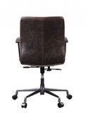 28' X 25' X 38' Distress Chocolate Top Grain Leather Metal Upholstered (Seat) Casters Engineered Wood Executive Office Chair