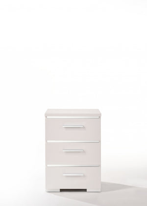 15' X 18' X 25' White (High Gloss) Wood Veneer (Paper) Nightstand