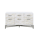 18' X 54' X 30' White Weathered Wood Pattern Metal Console Table