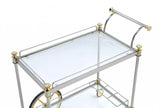 20' X 31' X 31' Silver Gold Clear Glass Metal Casters Serving Cart