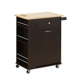 18' X 29' X 34' Natural Wenge Wood Casters Kitchen Cart