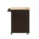 18' X 29' X 34' Natural Wenge Wood Casters Kitchen Cart