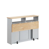 23' X 47' X 37' Natural Gray Wood Casters Kitchen Cart