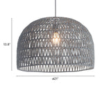 Zuo Modern Paradise Steel, Paper Transitional Commercial Grade Ceiling Lamp Gray Steel, Paper