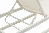 Maldives Waterproof Mesh Fabric / Aluminum Contemporary Cream Mesh Waterproof Fabric Outdoor Patio Adjustable Sun Chaise Lounge Chair - 26" W x 79" D x 28"  - 39.5" H