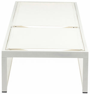 Maldives Waterproof Mesh Fabric / Aluminum Contemporary Cream Mesh Waterproof Fabric Outdoor Patio Adjustable Sun Chaise Lounge Chair - 26" W x 79" D x 28"  - 39.5" H