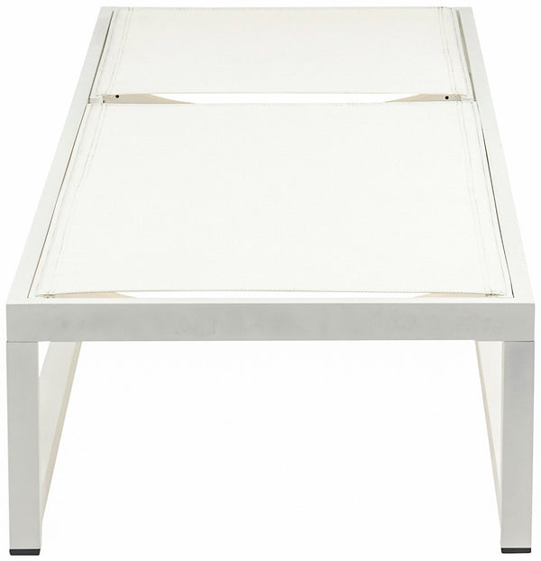 Maldives Waterproof Mesh Fabric / Aluminum Contemporary Cream Mesh Waterproof Fabric Outdoor Patio Adjustable Sun Chaise Lounge Chair - 26" W x 79" D x 28"  - 39.5" H