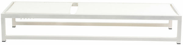 Maldives Waterproof Mesh Fabric / Aluminum Contemporary Cream Mesh Waterproof Fabric Outdoor Patio Adjustable Sun Chaise Lounge Chair - 26" W x 79" D x 28"  - 39.5" H