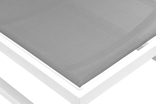 Maldives Waterproof Mesh Fabric / Aluminum Contemporary Grey Mesh Waterproof Fabric Outdoor Patio Adjustable Sun Chaise Lounge Chair - 26" W x 79" D x 28"  - 39.5" H