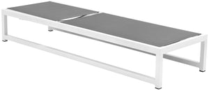 Maldives Waterproof Mesh Fabric / Aluminum Contemporary Grey Mesh Waterproof Fabric Outdoor Patio Adjustable Sun Chaise Lounge Chair - 26" W x 79" D x 28"  - 39.5" H