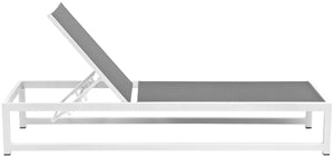 Maldives Waterproof Mesh Fabric / Aluminum Contemporary Grey Mesh Waterproof Fabric Outdoor Patio Adjustable Sun Chaise Lounge Chair - 26" W x 79" D x 28"  - 39.5" H