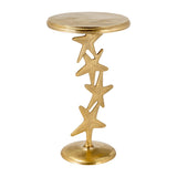 Sagebrook Home Contemporary Metal, 14"d/25"h, Gold Starfish Side Table, Kd 17706-02 Gold Aluminum