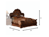 88" X 92" X 76" Cherry Oak Wood Poly Resin Eastern King Bed