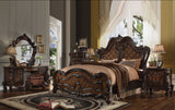 86' X 97' X 75' Cherry Oak Wood Poly Resin California King Bed
