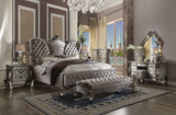 87' X 100' X 75' Velvet Antique Platinum Upholstery Poly Resin California King Bed