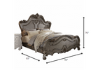 90' X 93' X 76' Antique Platinum Wood Poly Resin Eastern King Bed