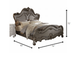 74' X 93' X 72' Antique Platinum Wood Poly Resin Queen Bed