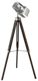 1' X 1' X 38~55' Antique Oak Chrome Metal Wood Floor Lamp