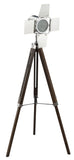 1' X 1' X 38~55' Antique Oak Chrome Metal Wood Floor Lamp
