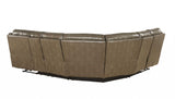 88' X 101' X 41' Taupe Leather-Gel Upholstery Metal Reclining Mechanism Sectional Sofa (Power Motion)