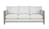 38' X 87' X 35' Fabric Salvaged Natural Upholstery Wood Leg Sofa