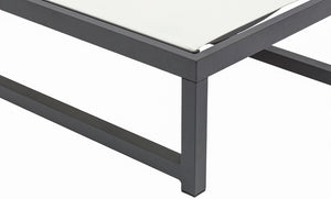 Maldives Waterproof Mesh Fabric / Aluminum Contemporary Cream Mesh Waterproof Fabric Outdoor Patio Adjustable Sun Chaise Lounge Chair - 26" W x 79" D x 28"  - 39.5" H