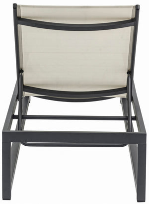 Maldives Waterproof Mesh Fabric / Aluminum Contemporary Cream Mesh Waterproof Fabric Outdoor Patio Adjustable Sun Chaise Lounge Chair - 26" W x 79" D x 28"  - 39.5" H