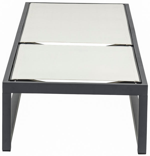 Maldives Waterproof Mesh Fabric / Aluminum Contemporary Cream Mesh Waterproof Fabric Outdoor Patio Adjustable Sun Chaise Lounge Chair - 26" W x 79" D x 28"  - 39.5" H