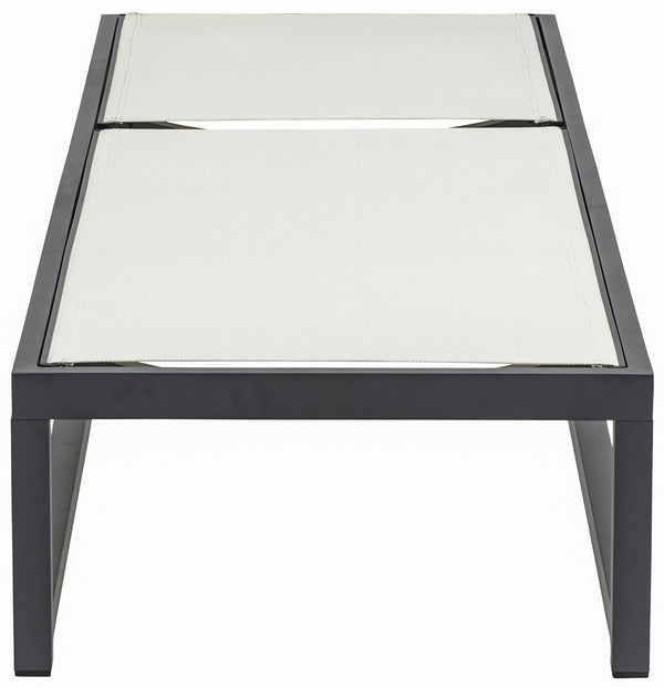 Maldives Waterproof Mesh Fabric / Aluminum Contemporary Cream Mesh Waterproof Fabric Outdoor Patio Adjustable Sun Chaise Lounge Chair - 26" W x 79" D x 28"  - 39.5" H