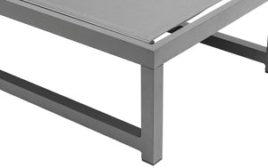 Maldives Waterproof Mesh Fabric / Aluminum Contemporary Grey Mesh Waterproof Fabric Outdoor Patio Adjustable Sun Chaise Lounge Chair - 26" W x 79" D x 28"  - 39.5" H