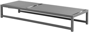 Maldives Waterproof Mesh Fabric / Aluminum Contemporary Grey Mesh Waterproof Fabric Outdoor Patio Adjustable Sun Chaise Lounge Chair - 26" W x 79" D x 28"  - 39.5" H