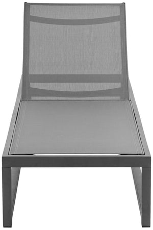 Maldives Waterproof Mesh Fabric / Aluminum Contemporary Grey Mesh Waterproof Fabric Outdoor Patio Adjustable Sun Chaise Lounge Chair - 26" W x 79" D x 28"  - 39.5" H