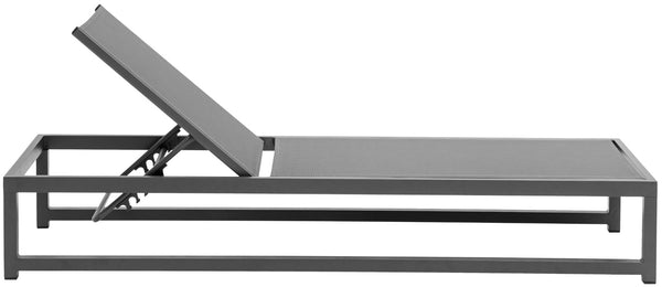 Maldives Waterproof Mesh Fabric / Aluminum Contemporary Grey Mesh Waterproof Fabric Outdoor Patio Adjustable Sun Chaise Lounge Chair - 26" W x 79" D x 28"  - 39.5" H