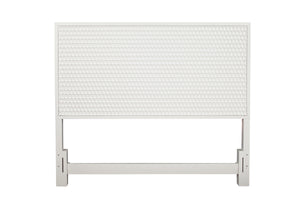 White Pearl Textured Full Headboard - Stylish Mahogany Frame in Elegant White Finish for Modern Decor