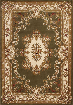 7' x 10' Polypropylene Greenor Ivory Area Rug