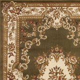 7' x 10' Polypropylene Greenor Ivory Area Rug