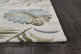 Ivory Hand Tufted Tropical Leaves Indoor Area Rug