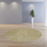 8' Round Polyester Yellow Heather Area Rug