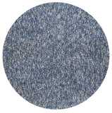 8' Indigo Ivory Heather Round Indoor Shag Rug