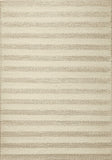 White Ivory Hand Woven Knobby Cornish Stripe Indoor Area Rug