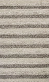 Grey White Hand Woven Knobby Stripes Indoor Area Rug