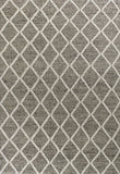 5'x7' Dark Grey Hand Woven Diamond Pattern Indoor Area Rug