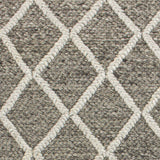 5'x7' Dark Grey Hand Woven Diamond Pattern Indoor Area Rug